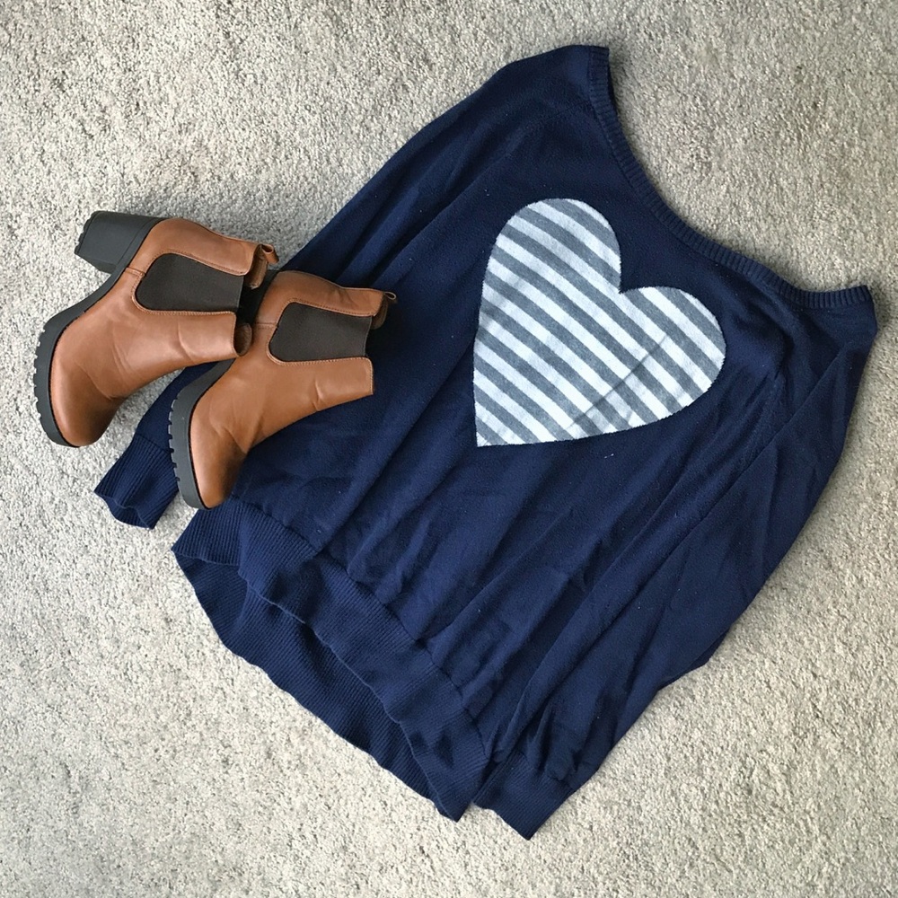 Plus Size Sweater with Heart Design